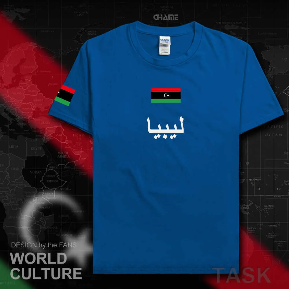 Líbia homens camiseta moda jerseys nação equipe algodão t-shirt roupas top toe country bandeira libyan árabe islamismo x0621