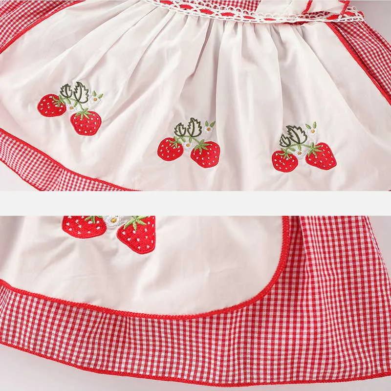Été bébé fille robe manches courtes bouffantes fraise broderie Lolita Style princesse enfants vêtements E9230 210610