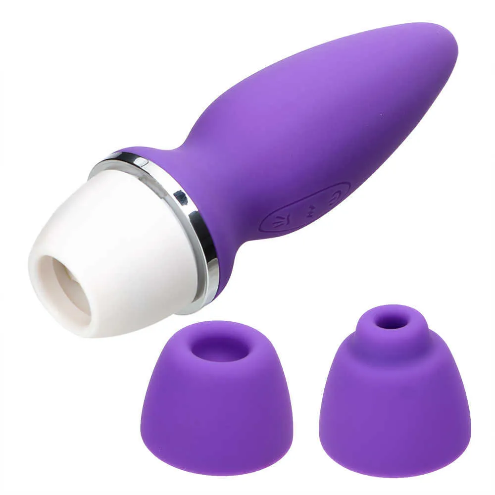 Massage-items upgrade 7-snelheden Clit Sucker-vibrator Pijpen Vibrerend Sexy speelgoed voor vrouwen met twee hoofden Oraal likken Clitoris Nippl8237550