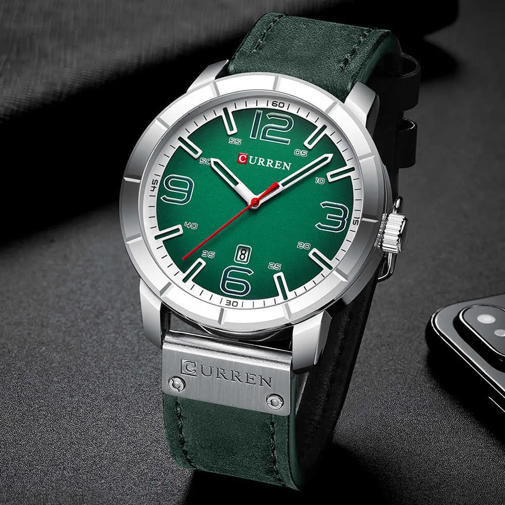 Nouveau 2019 montre-bracelet à quartz hommes montres Curren Top marque de luxe en cuir montre-bracelet pour homme horloge Relogio Masculino hommes Hodinky Q0308h