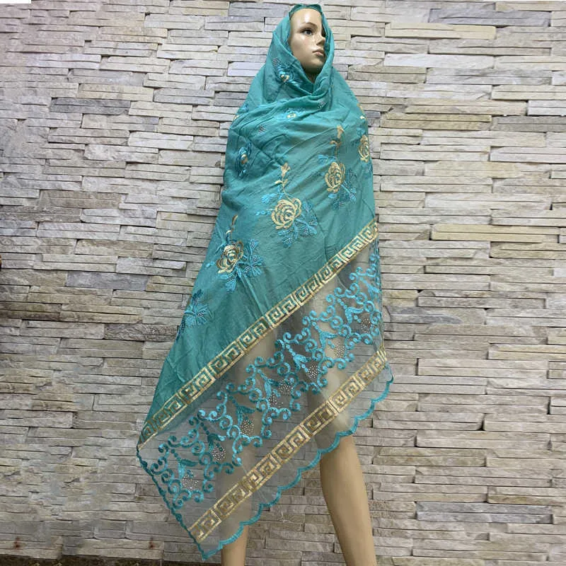 Afrikanska kvinnors halsdukar Muslim Set Headscarf Net Turban Shawl Soft Indian Female Hijab Wrap Winter BF-180 Q0828