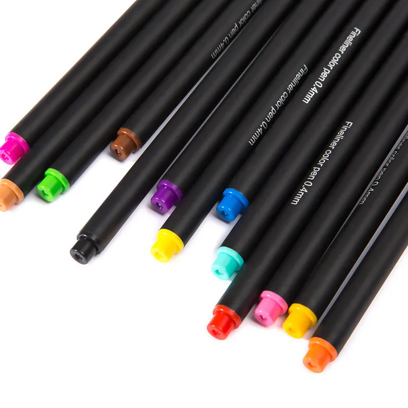 / conjunto 0,4mm os de fibra de fibra marcador conjunto de caneta de caneta pintura girat