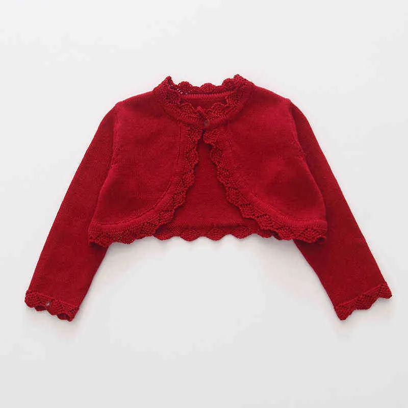 Blu navy bambini maglione cardigan giacca bambini rosso ragazza in cotone cappotto da spiaggia vestiti ragazze 1 2 3 4 5 6 8 anni 195108 211204
