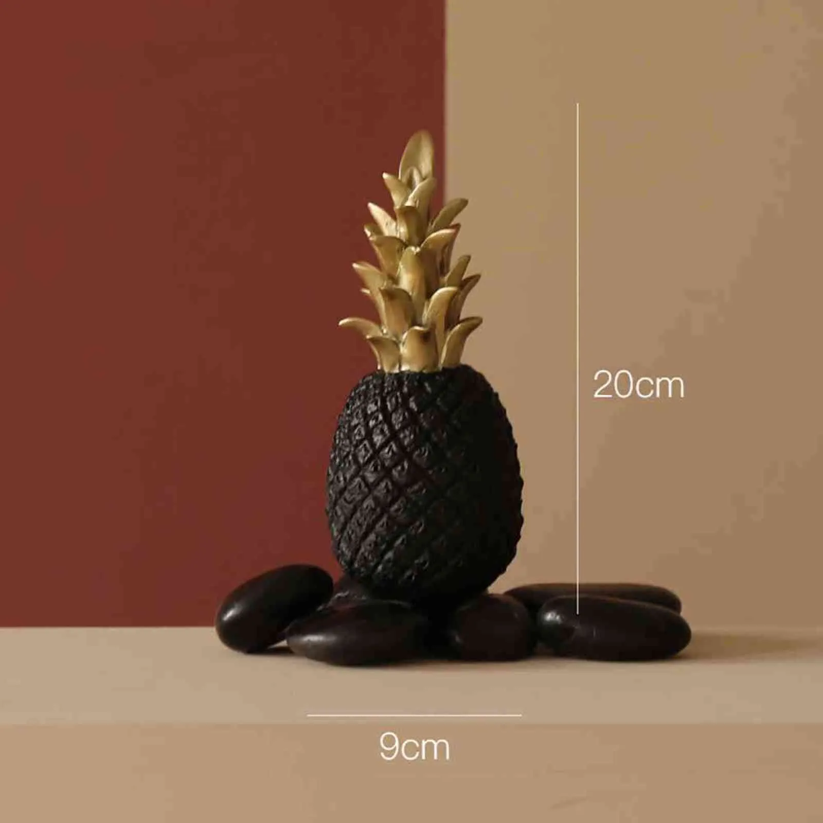 Piña creativa Ananas Decoración Nórdica Forma de fruta Resina dorada Negro Blanco Hogar Dormitorio Decoración de escritorio 211101