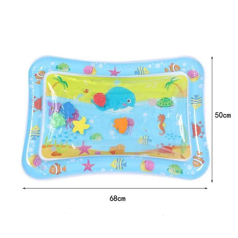 Dziecko Water Play Mata Zabawki Watermat Nadmuchiwany Tummy Time Playmat Dla niemowląt Toddler Aktywność Odtwórz Centrum Wodna Mata Dla Dzieci 210724