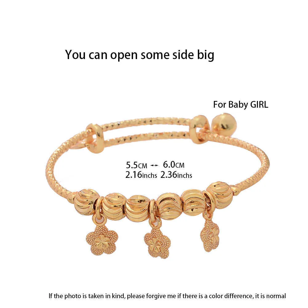 Blomma frankrike små barn guld färg armband för tjejer barn barn justerbara armband baby bär armband gåva välsignelse Q0719
