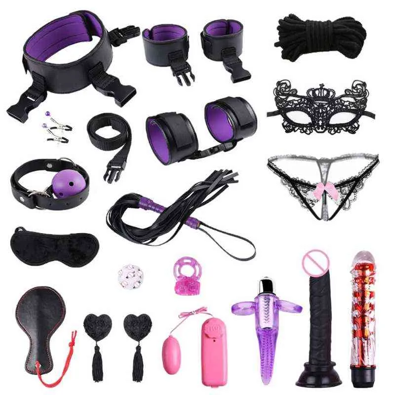 NXY Sm bondage / set Erotic Restraints Sex Toys Couple Flirt Bondage Kits Fetish Bed Game Tool Set pour débutants Sm Adult Games 68UD 1126