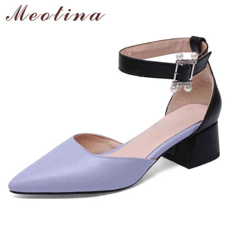 Women's High Heels Women's Buckle Thick Ankle Strap Shoes Mixed Color 2 9