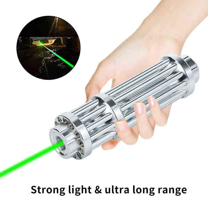 Laserpekaren Green Sight Pen 532nm 2000MW High Power ficklampa Fokus för att jaga 18650 Laddning 2202097487658