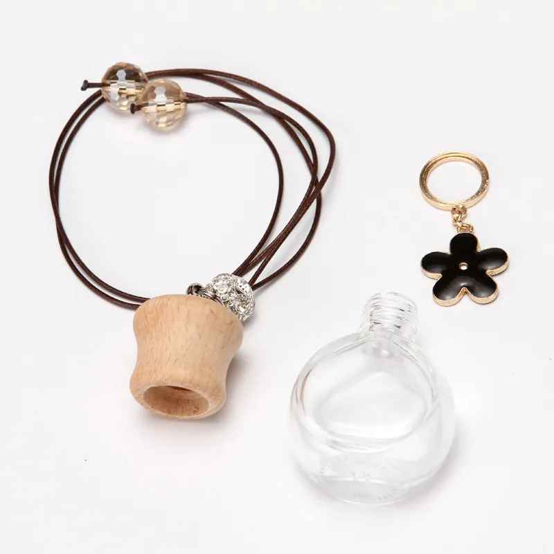 8Ml*Refillbale Perfume Bottles Empty Automobile Hanging Decoration Cases Glass Portable Aroma Releaser