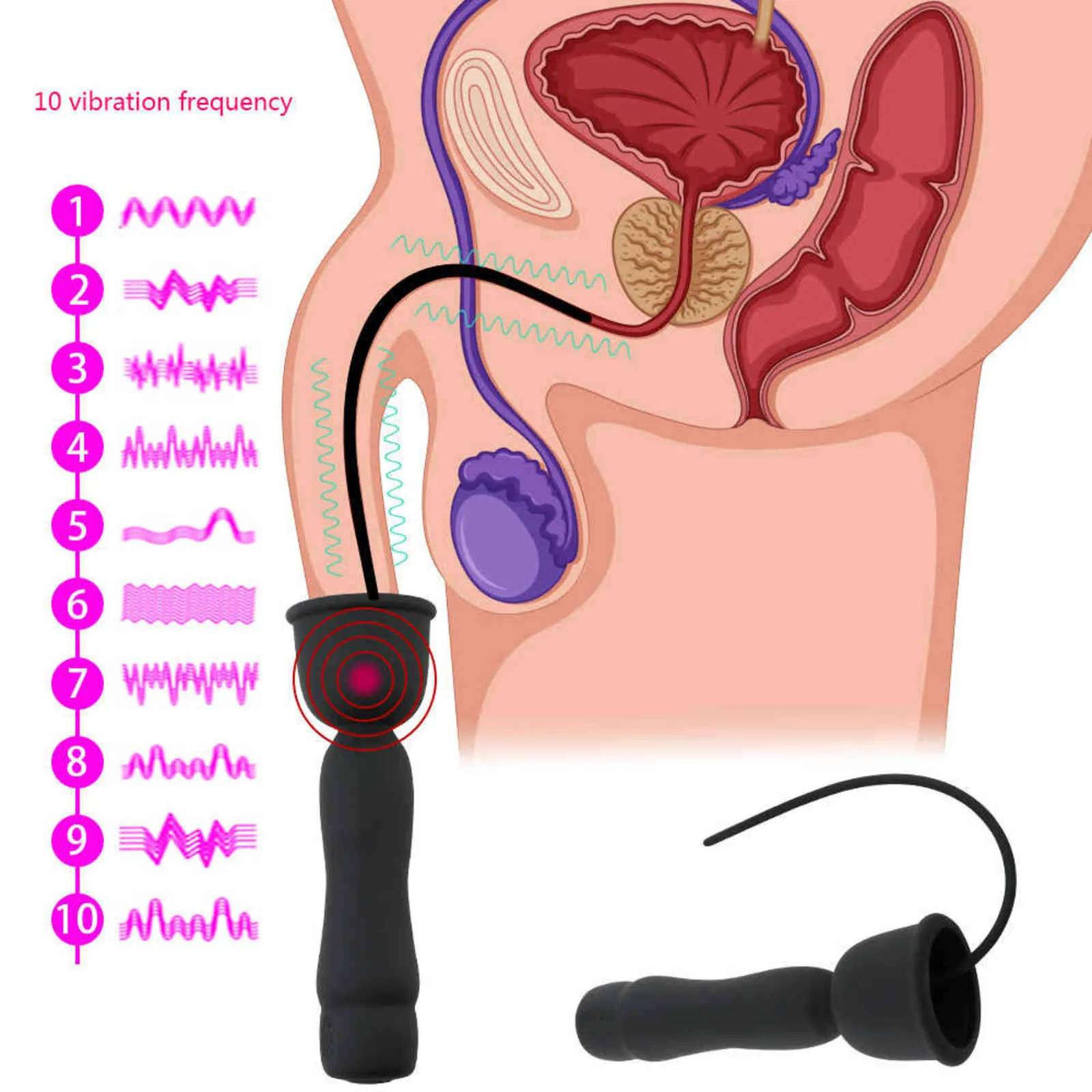 NxyCockrings Silikonowe wibratory Urethra Glask Sleeve Stimulator Sounding L Wtyczka Penis Wibrator Cewnik Sextoys dla mężczyzn 1126