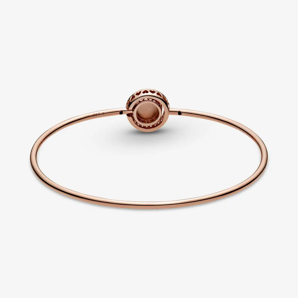 Hoge Polijsten 100% 925 Sterling Zilver Roze Swirl Bangle Rose Gouden Armbanden Mode Vrouwen Bruiloft Verloving Sieraden Accessoires308K