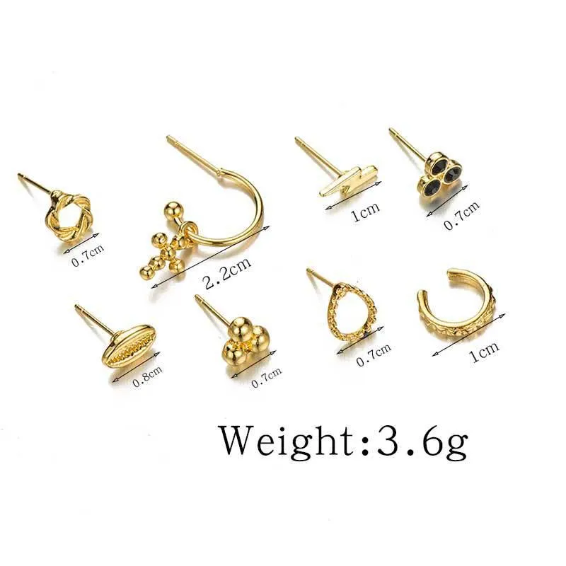 Stud Gold Ohrringe für Frauen Mini Dangle Ungewöhnliche Ohrring -Sets Kreuzstar Elegant Boho Schmuck Drop Ohr Clip Heart Girl Gift263n