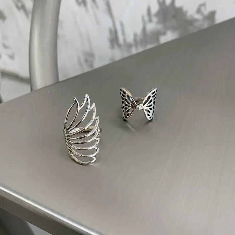925 Серебряные серебряные кольца модные творческие положительные крылья бабочки свадебные ювелирные изделия для женщин 3417670