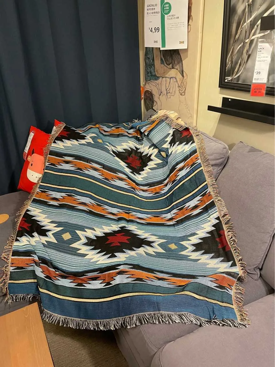 Couverture de loisirs nordique décorative pour canapé-lit, couverture de canapé indien, serviette de pique-nique, tapis de voyage, couvre-lit, tapisserie bohème 211019