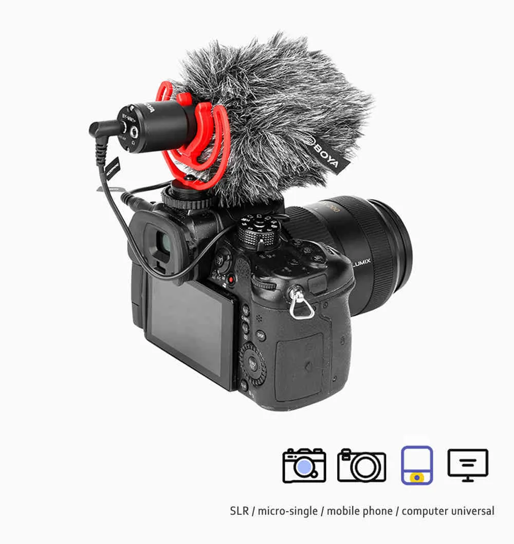 BOYA 3.5 condensateur enregistrement Microphone jeu Vocal Vlog Youtube Live Studio micro DSLR caméra Smartphone PC ordinateur portable