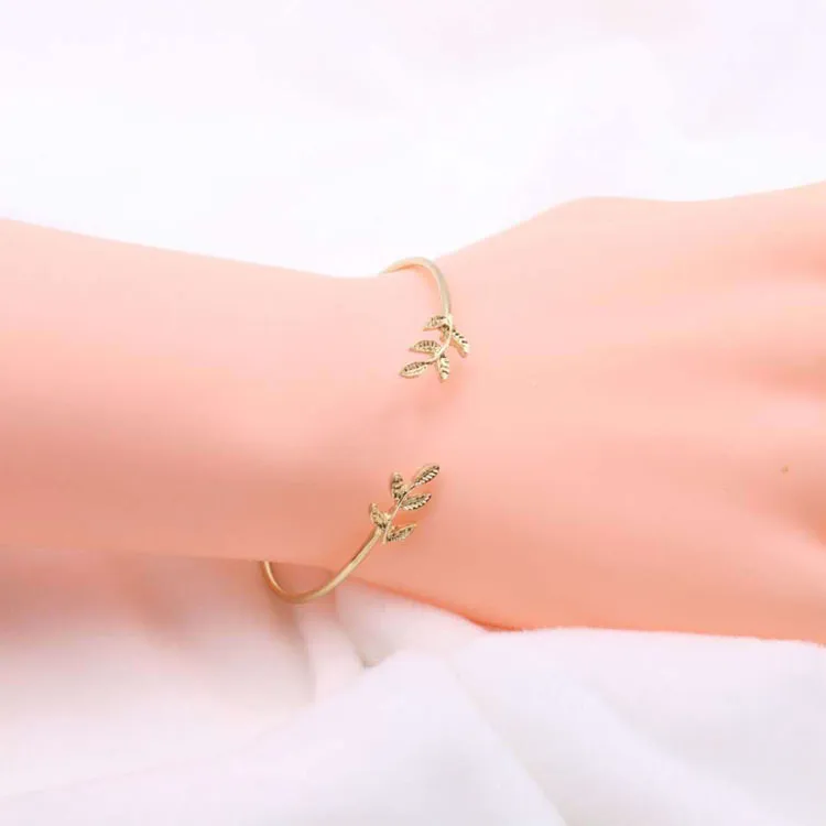 Mode blad bovenarm armband armlet manchet open armband armband verstelbare armband voor vrouwen meisjes bruiloft sieraden
