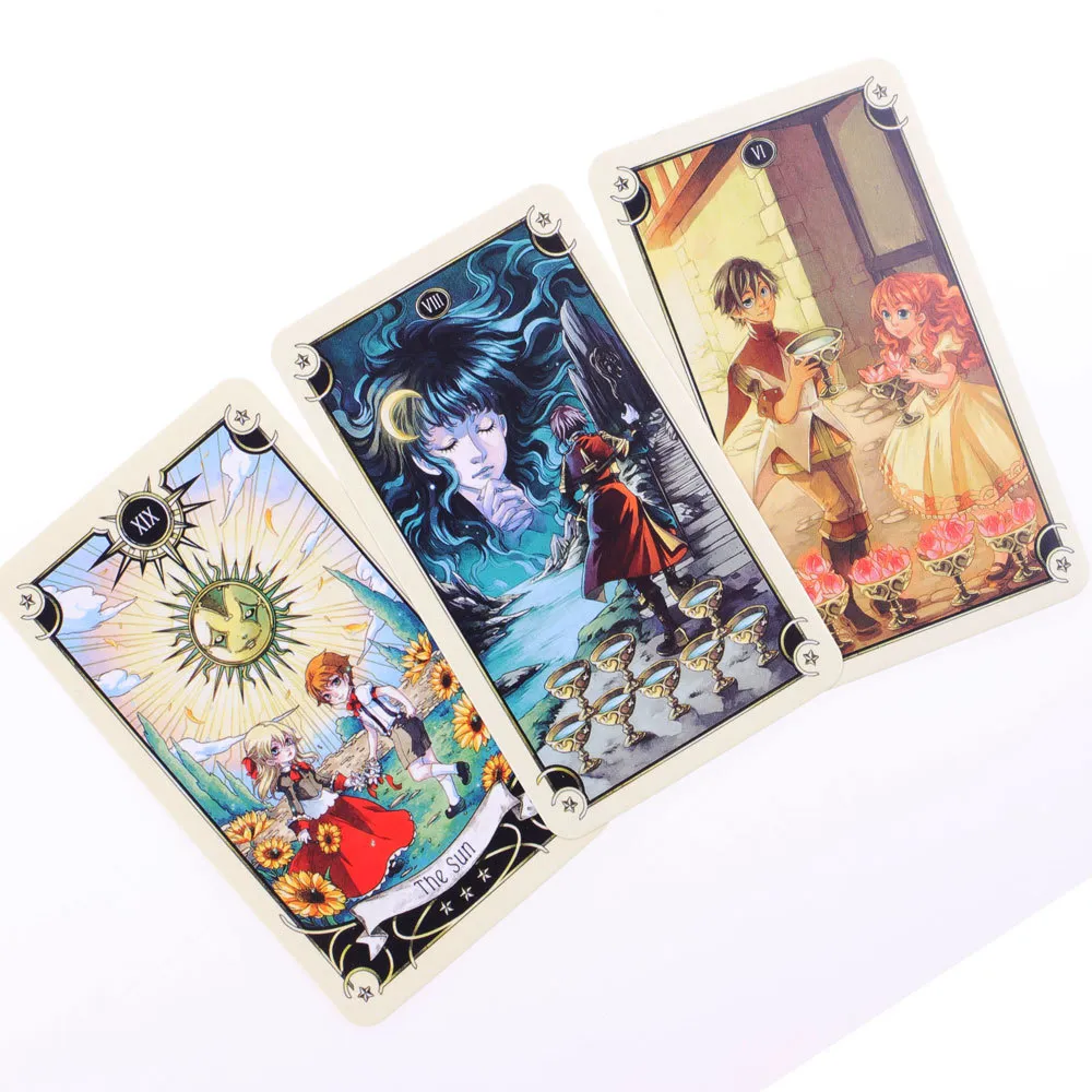 Mystical Manga Tarot Cards Party Deck Forniture Gioco da tavolo inglese Giocare con la guida PDF