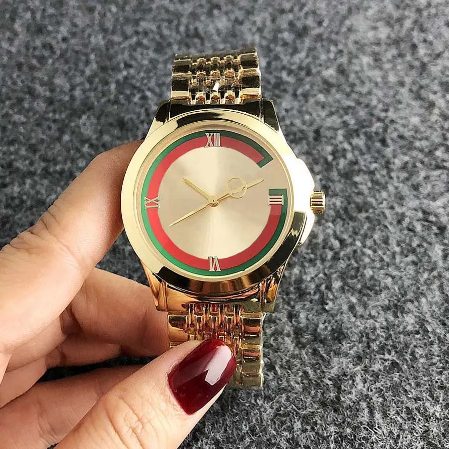 Relógio de pulso de quartzo de marca para homens e mulheres estilo lady girl relógios de metal com pulseira de aço G53