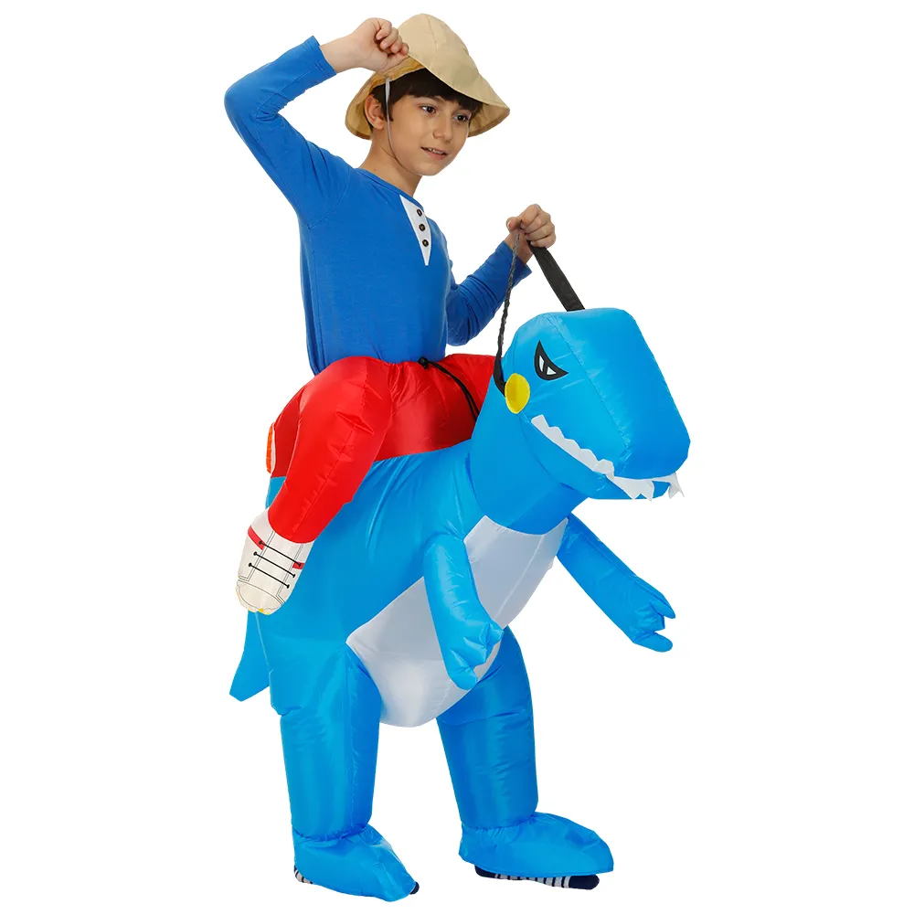 Mascotte poupée costume bleu dinosaure Costume garçons filles pourim fête Animal enfant Anime enfants adulte Ride Costumes Halloween carnaval drôle