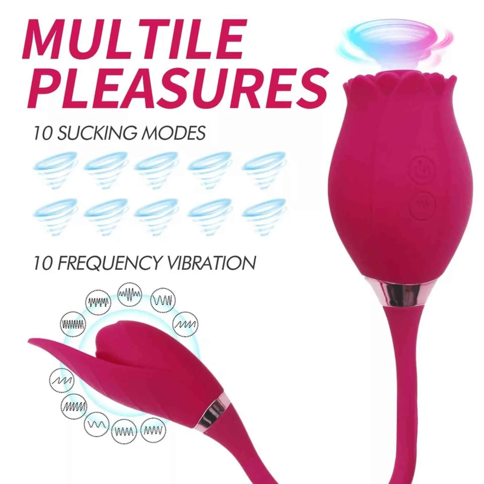 Rose Toy Sextoy Clitoral G Spot Vibrateur sucer les femmes rechargeables2770273