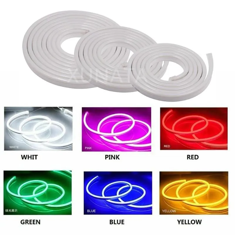 Neon LED Strip Licht 220V 110V 120 LED M 2835 Neon Sign Lamp Wit roze Red Waterdichte Flex Touw Lichten met US EU UK Power Plug215U