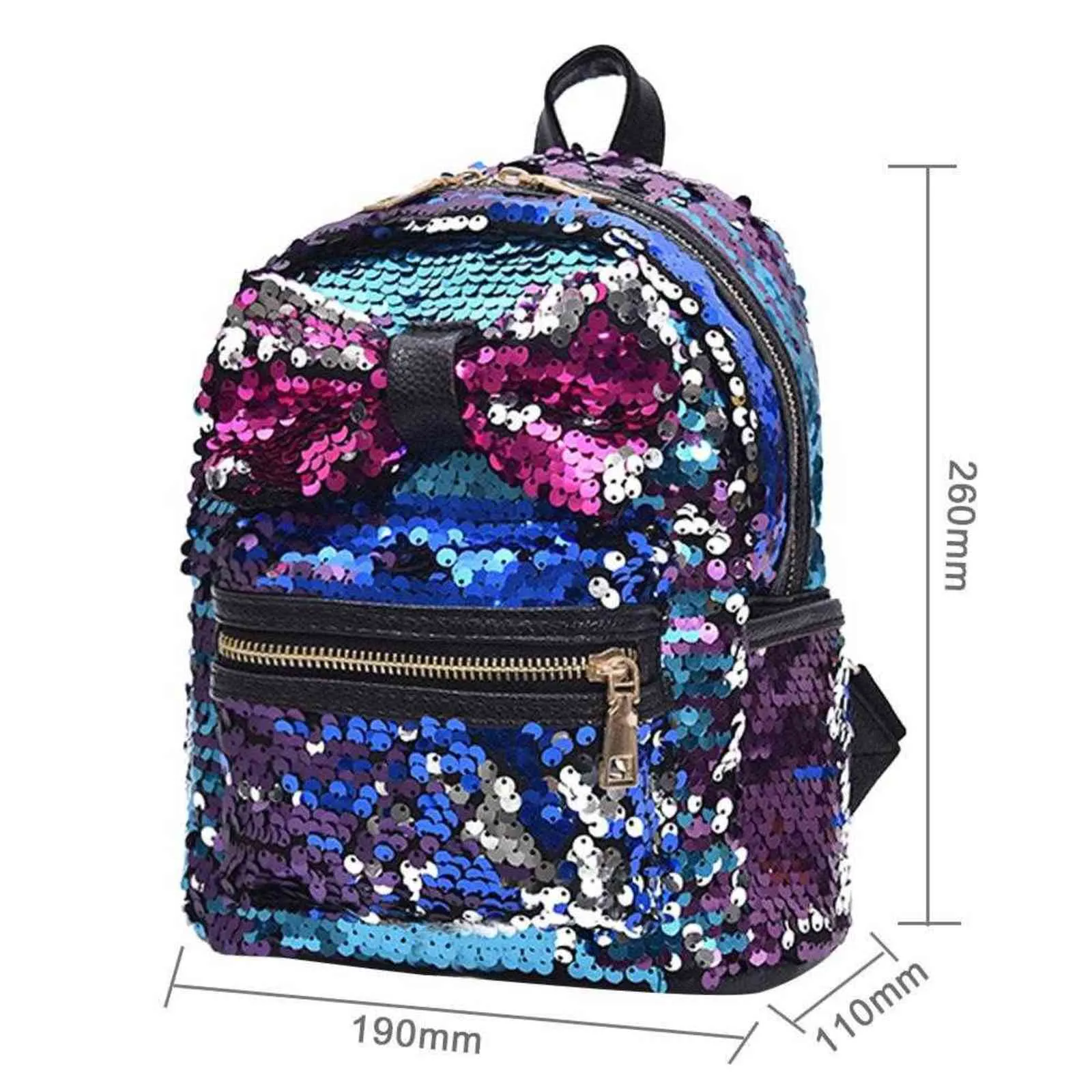 Shining Sequins Bowknot Backpack For Teenage Girls Shoulder Bags Women Cross Body Bag Small Hand Bag Party Purse Y1105