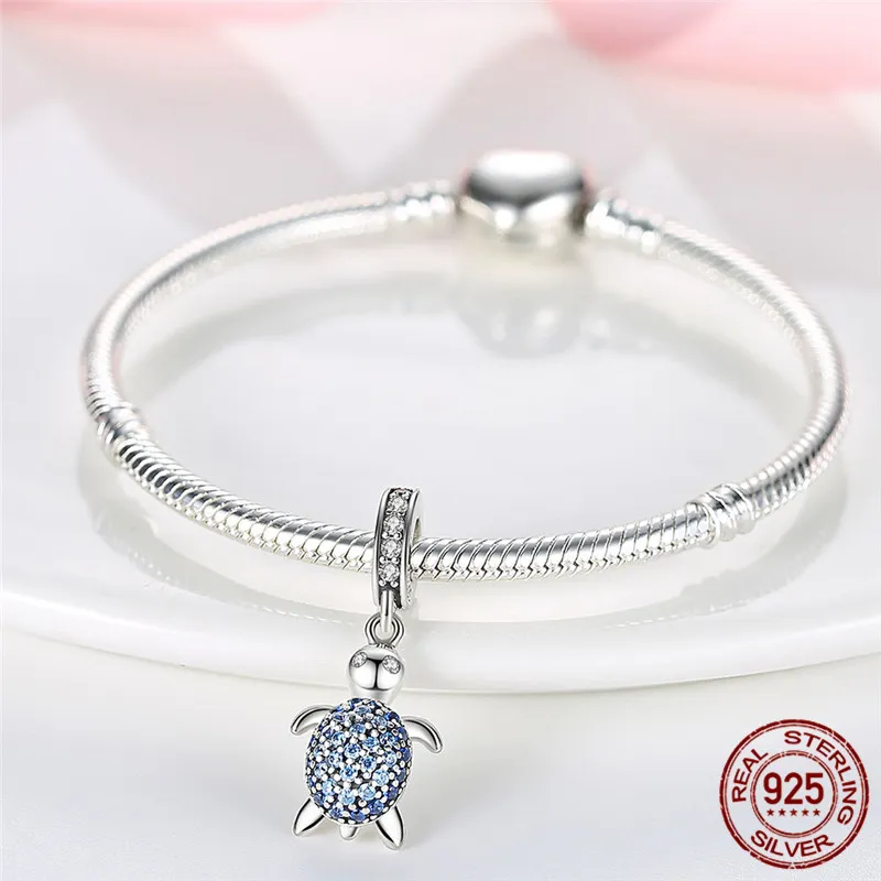 925 Ayar Gümüş Charm Boncuk Fit Orijinal Pandora Charms Bilezik DIY Deniz Kaplumbağası Toprak Yaz Koleksiyonu Kadınlar Takı Hediye