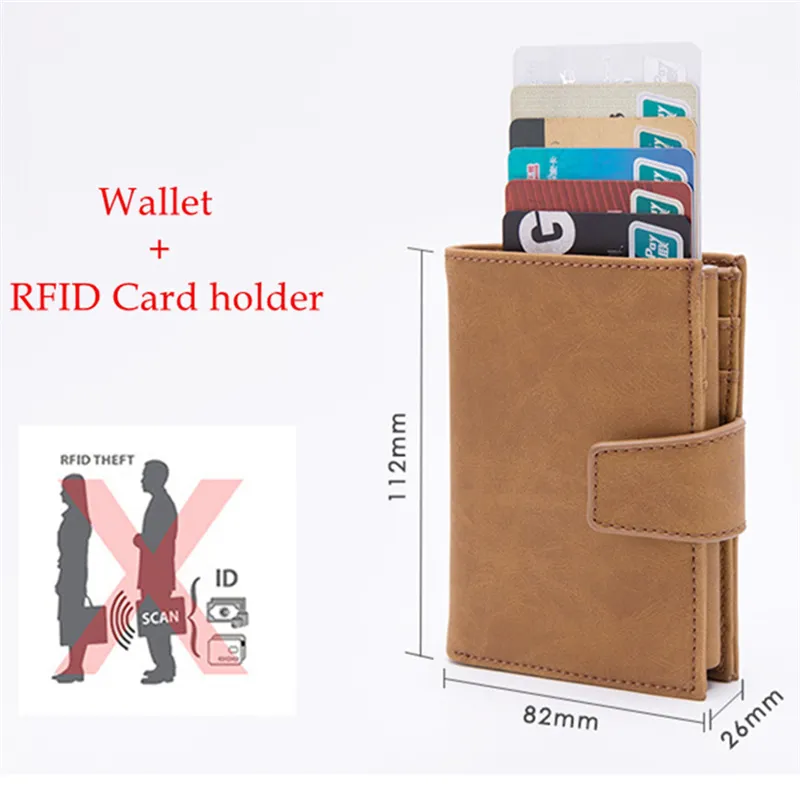 Heren minimalistische metalen mode enkele doos blokkerende houder voor kaarten Wallets243S