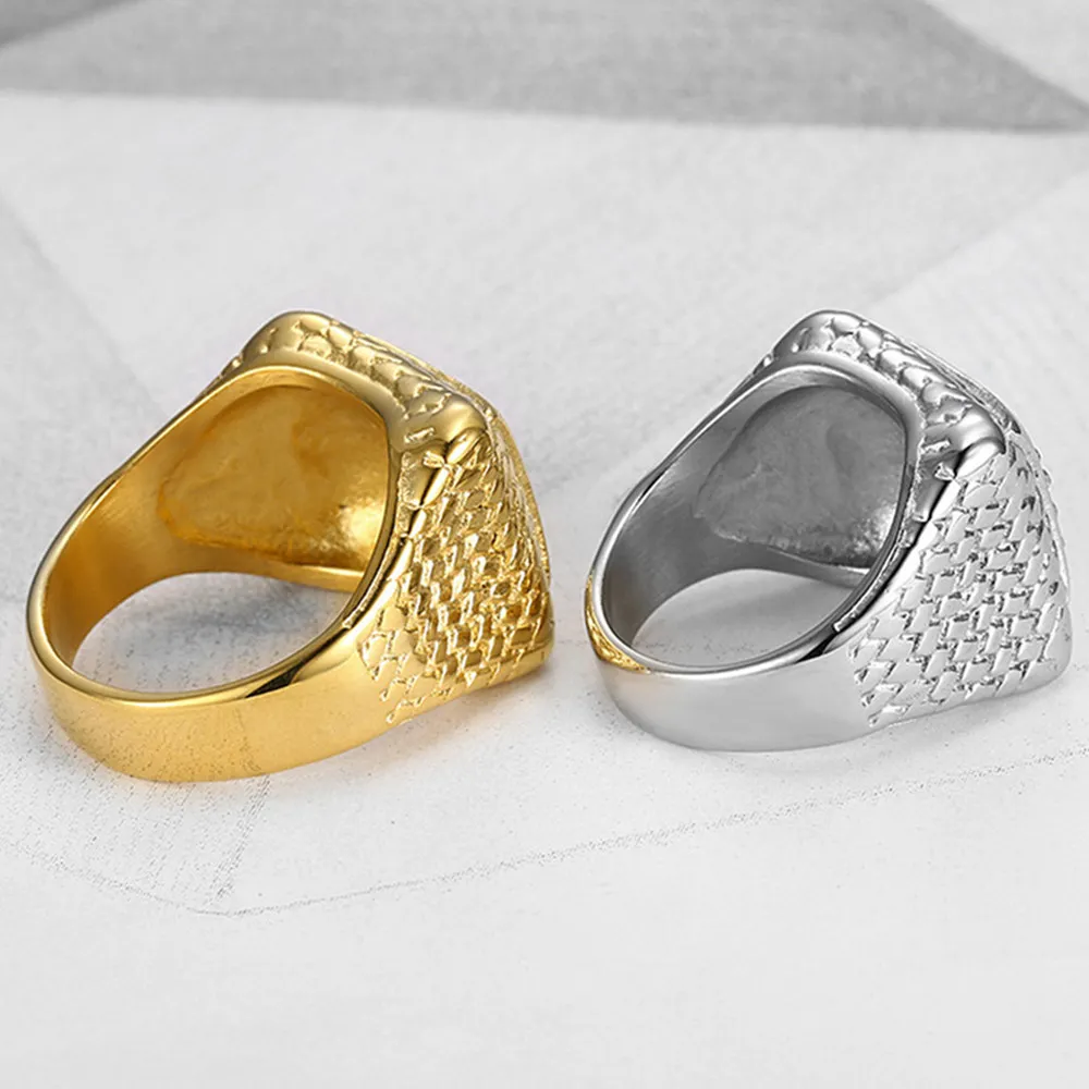 Guld vit guld silver ton full zircon diamant ringar för män titan rostfritt stål stort anillo cool smycken party tillbehör