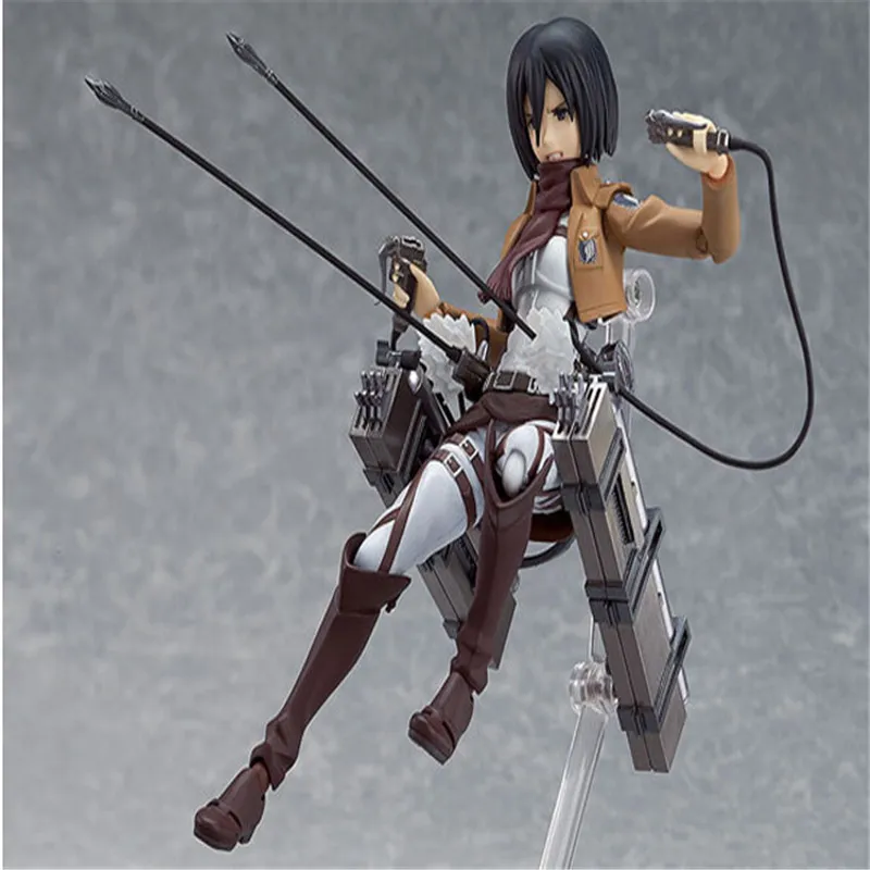 Attaque d'anime sur Titan 203 Mikasa Ackerman Figma Action 15cm PVC Figure Modèle Figurine Doll Figurine Collectible C02207253348