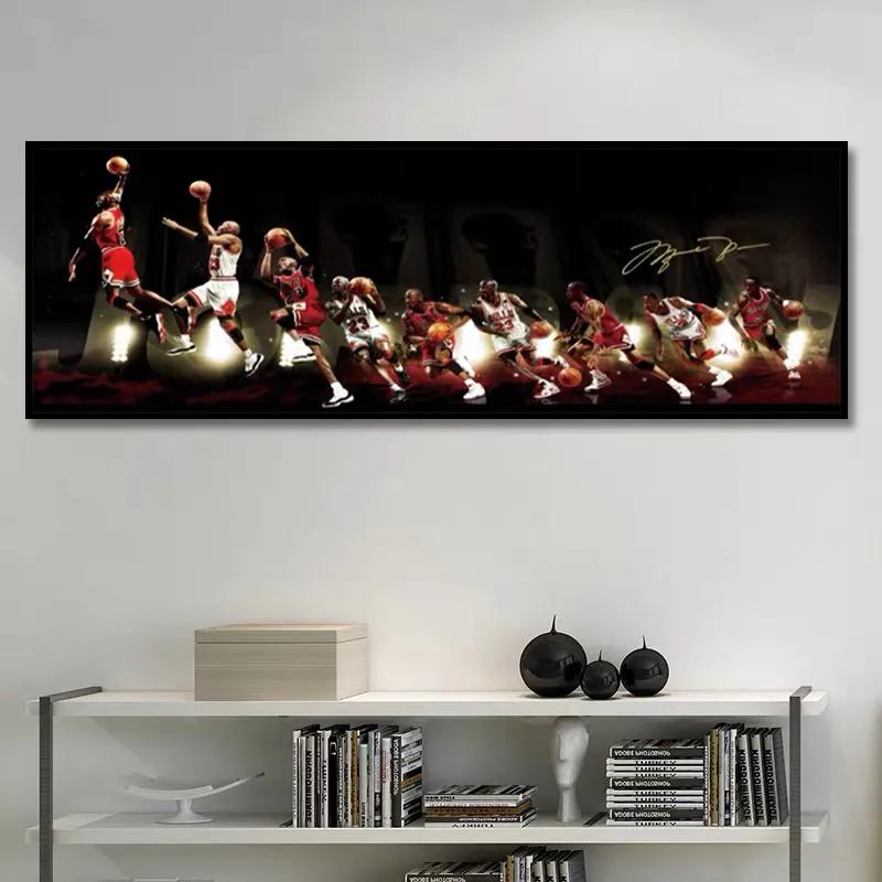 スポーツスターアートキャンバスペインティングバスケットボールプレーヤーのポスターとプリントティーンリビングルームの壁アート写真ホームデコラティオ6001273