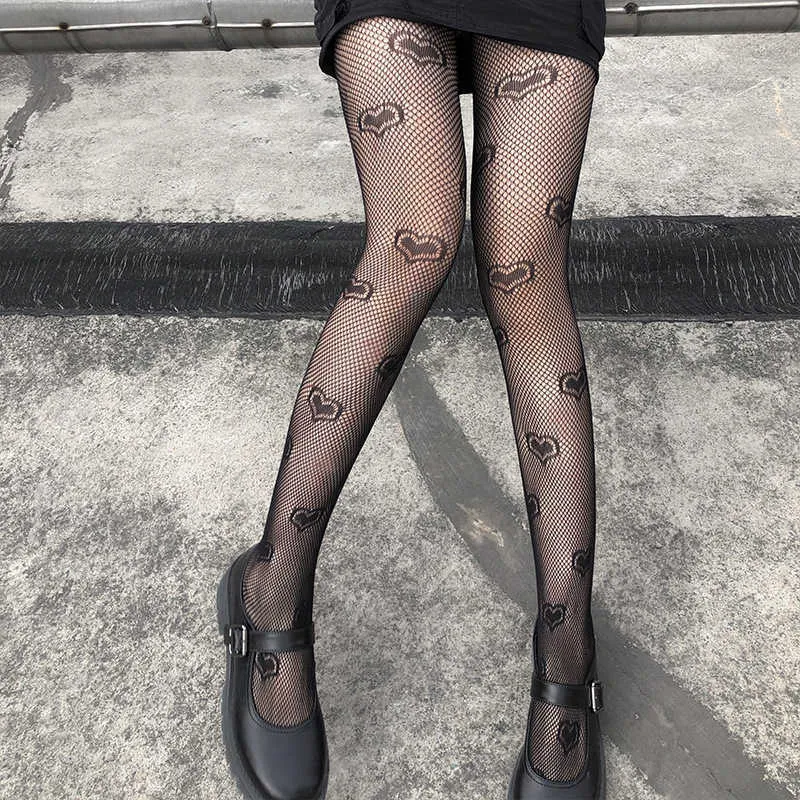 Woman Sexy Transparent Print Inscriptions Letter Nylon Tights With Vintage Patterned Tattoo Pantyhose Stockings Club Party X0521