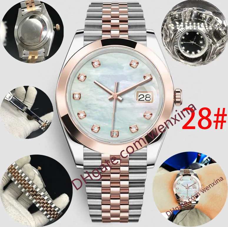20 cores relógio de qualidade diamante relógio marrom e preto diamante bordas lisas quadro montre de luxe 2813 automático 41mm à prova d'água mens2554