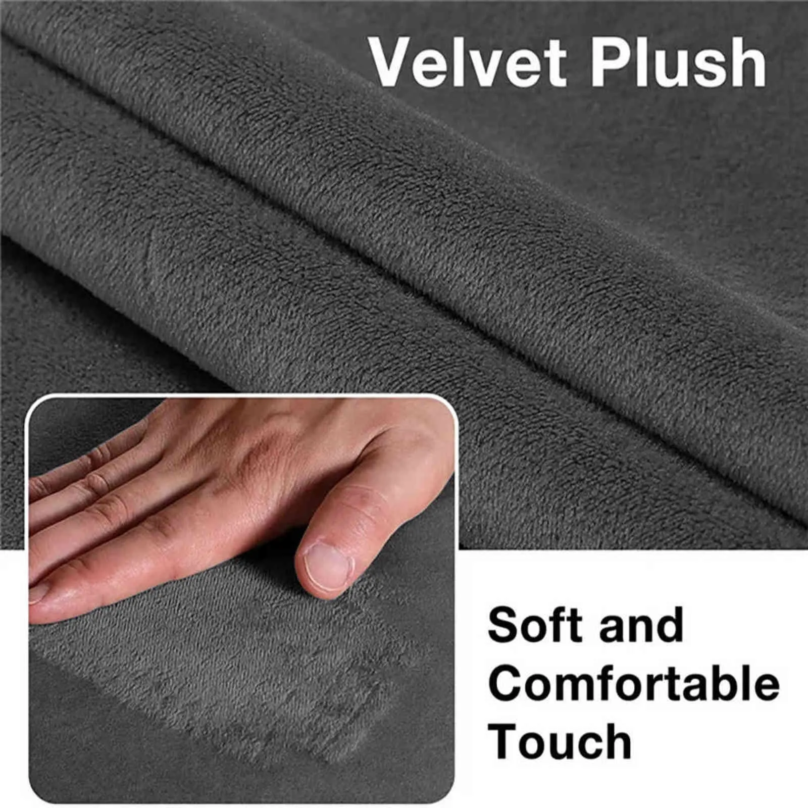 Plush Fabric Ottoman Cover Footrest Covers Footstool Protector Elastic Furniture Removable Slipcover Dust-proof 211116