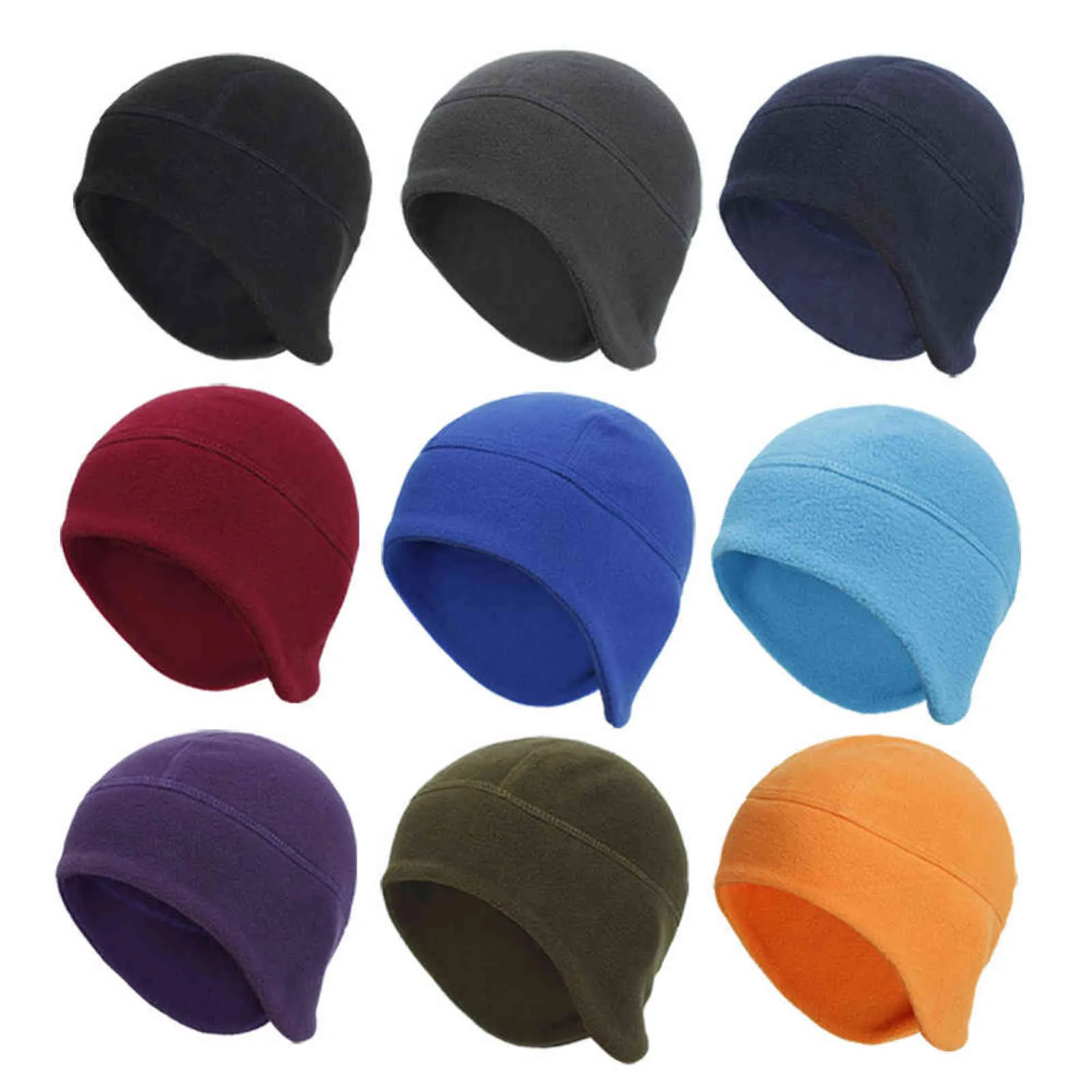 Hanxi Ny Höst Vinter Kvinnor Män Beanie Hat Sport Cykling Running Skydda Öron Skullies Ljus Tunn Fleece Varm Skidlock Y21111