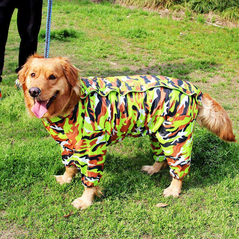 Grande cão roupas Raincoat impermeável ternos capa animal de estimação macacão para big s jaqueta com capuz ponchso jumpsuit 22-30 220104