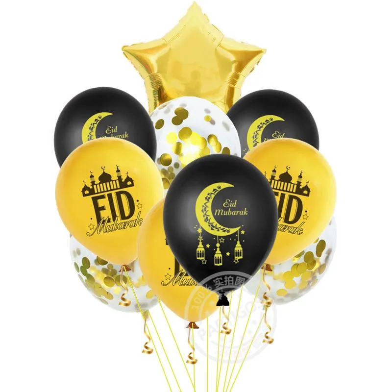 セット16インチローズゴールドEid Mubarak Balloons Ramadan Gold Silver 18inch Moon Star for Muslim Eid Party Decoration Supplies206b