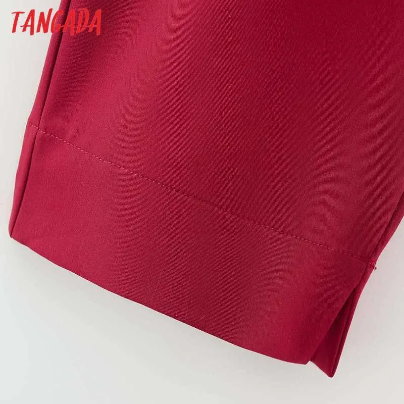 Tangada Trainingspak Sets Office Lady Work Women's Red Blazer Broek Pak 2-delige Jas en DA92 210930