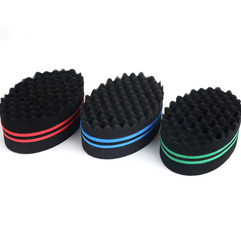 Outils de brosse d'éponge de coiffure poreuse à petite vague ovale à trois couches EVA double face avec des trous prendre un bain soins des cheveux bouclés Highde2981838