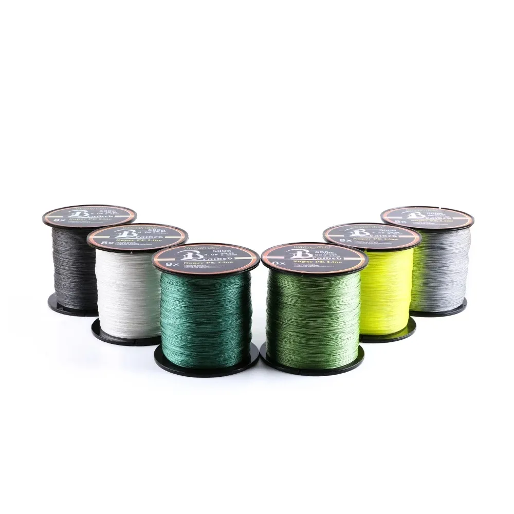 8 Braided Fishing Line Abrasion Resistant Superline Zero Stretch&Low Memory Extra Thin Diameter 500M 18-80LB244P