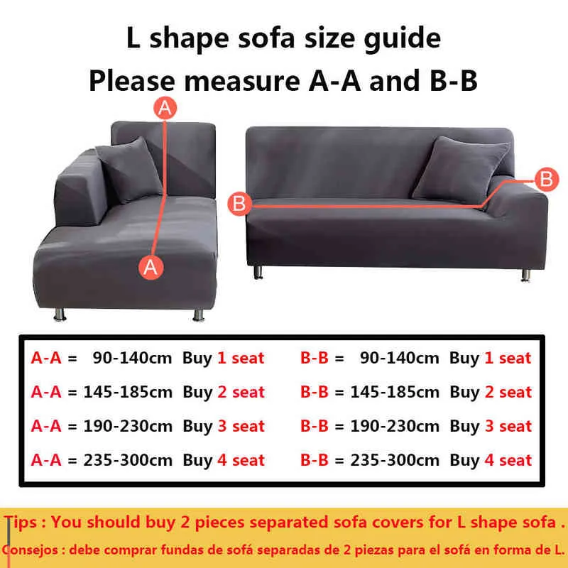 Printing Sofa Cover Extensible Couch Sectional s L Shape Corner Chaise Longue 1/2/3/4 Seats 211207