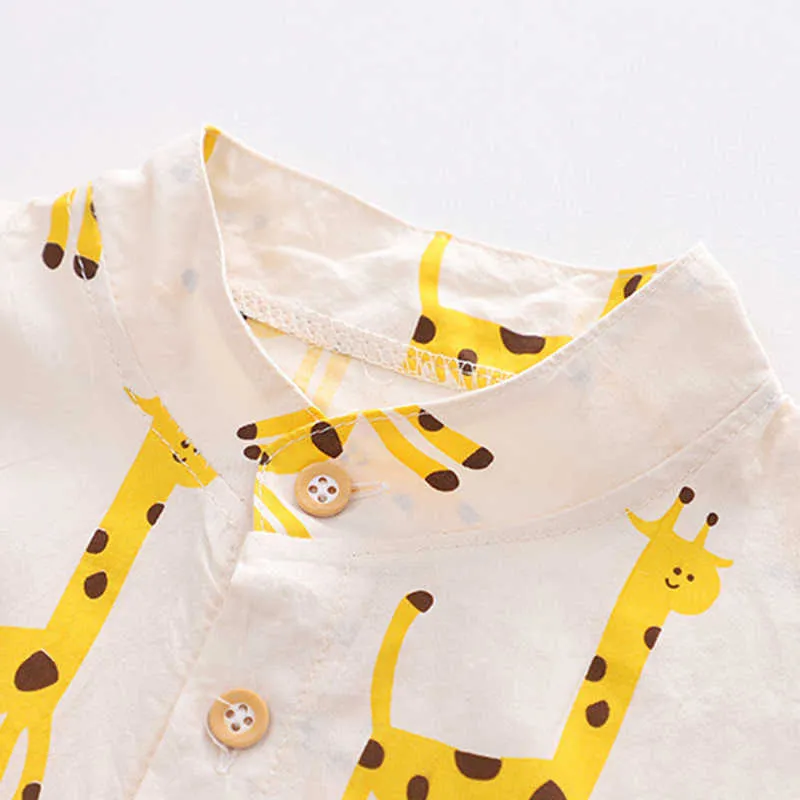 Ayı Lideri Doğan Bebek Yaz Rahat Giyim Setleri Yaz Moda Çocuklar Karikatür Gömlek ve Askı Kız Erkek Çocuklar Için Kıyafet Kıyafet 210708