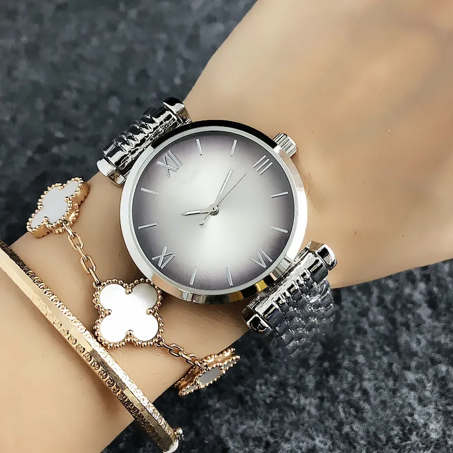 패션 브랜드 시계 여성 소녀 스타일 금속 강철 밴드 쿼츠 손목 시계 A14