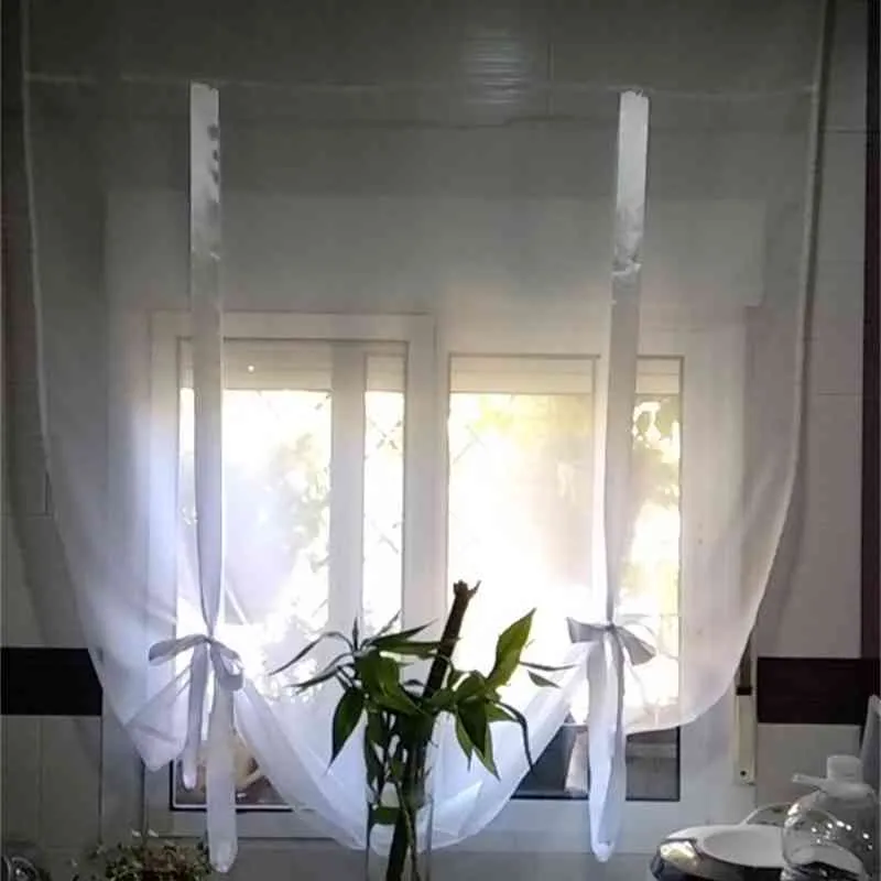 Moderna cucina corta Tulle soggiorno Divisorio casa Tenda trasparente trasparente tende finestra Voile337A