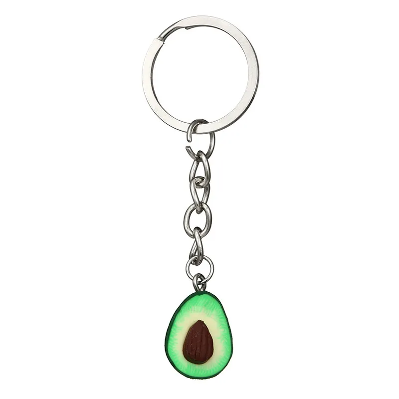 Mode coeur avocat chaîne fruit bibelot pour filles femmes cadeau bijoux accessoires support charme voiture porte-clés pendentif