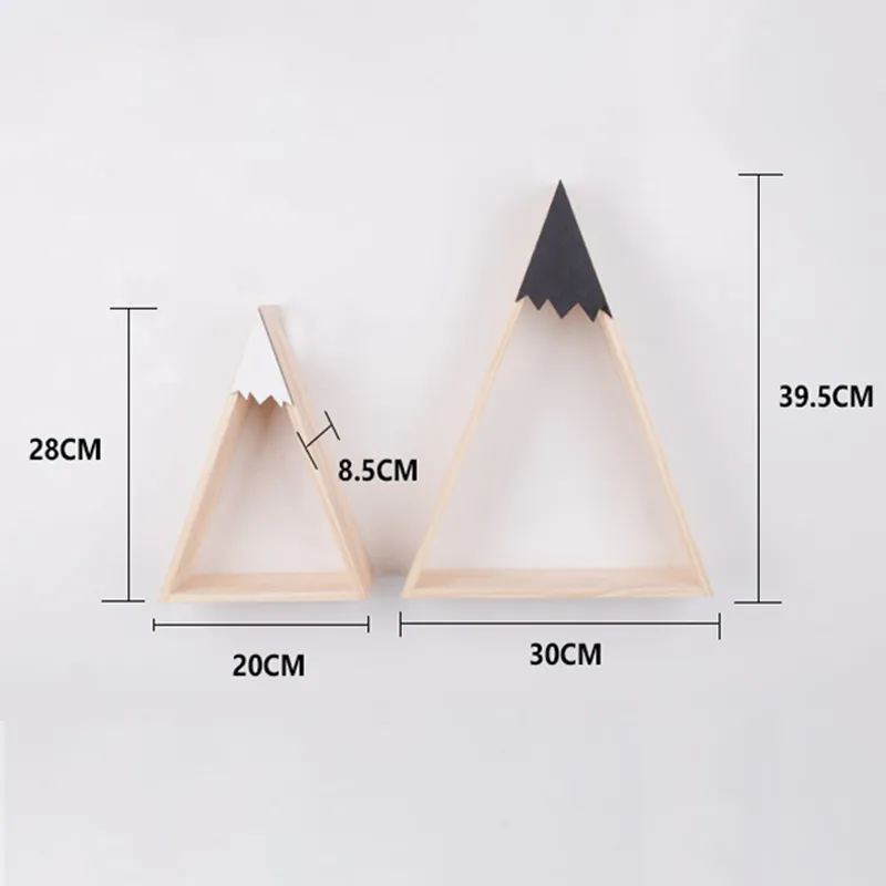 2 قطعة / المجموعة ديكور المنزل النمط الشمال لغرفة الطفل جدار الجرف الخشب سنو ماونتن الجرف الرف الرف للأطفال غرفة 210310