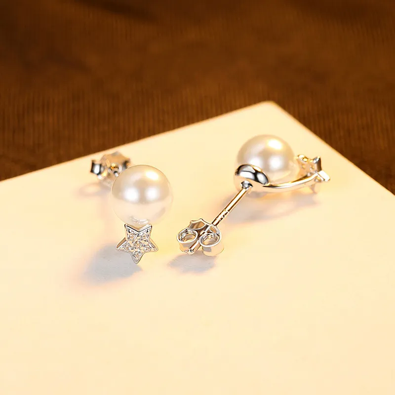 Oor Stud Cute Pearl Star Thomas Fashion Cosmic Jewerly voor Dames2021 TS Trendy Tijdloze Gift in 925 Sterling Silver