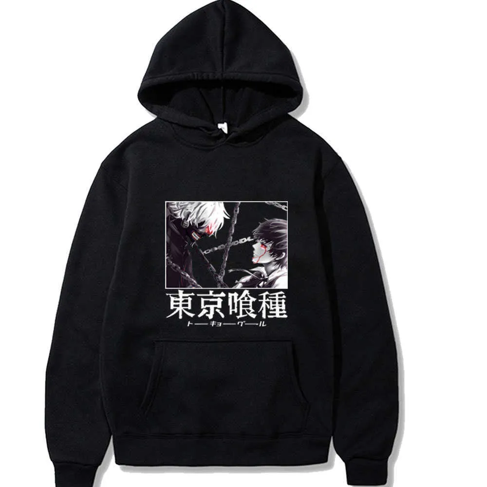 Tokyo Ghoul Fashion Hot Anime Sudadera con capucha Jerseys Tops Mangas largas Unisex Y0803 Y0804