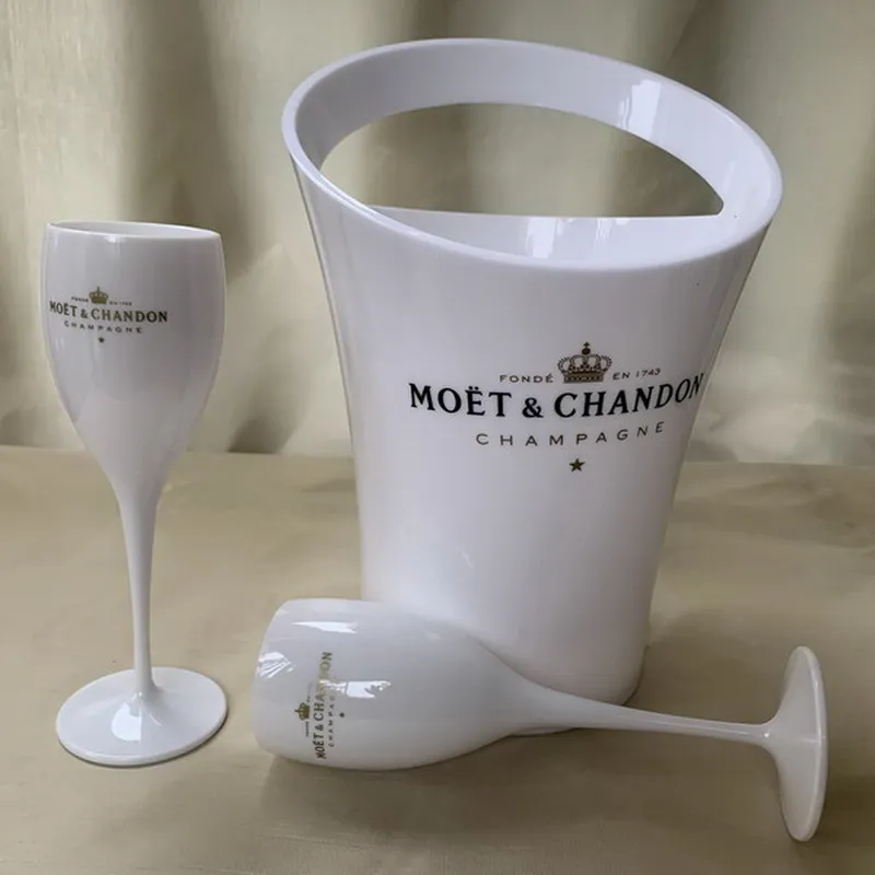 Ice Buckets And Coolers Champagne Cup Cocktail Glass Plastic Wine Cabinet Electroplating Goblet Plastic White Acrylic291p